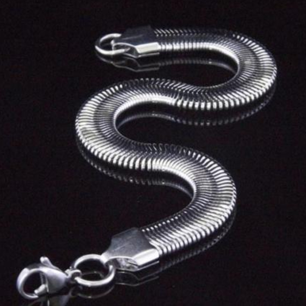 Men's Bracelet Snake Chain Stainless Steel 8.5" 6mm